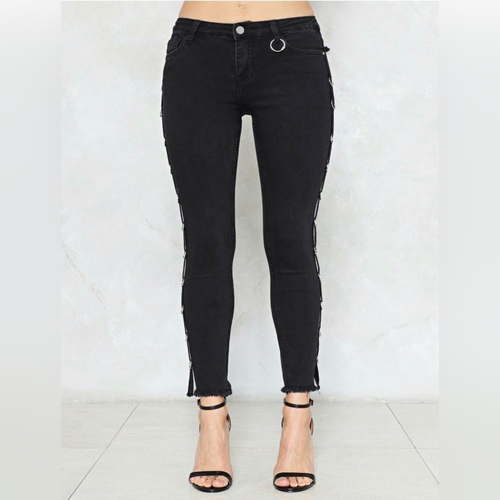 NEW with tags! Redial jeans from Nasty Gal. Silver ring accents. Festival. - Picture 1 of 7